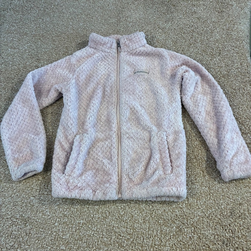 Columbia Benton Springs Fleece Jacket Pink Full Zip Girls Medium 10/12